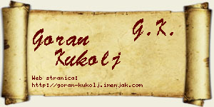 Goran Kukolj vizit kartica
